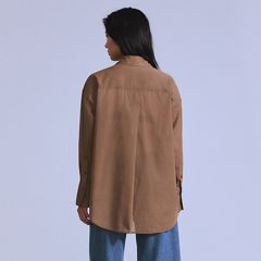 Woven Button Down Shirt — Rain Drum - Brown 4