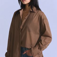 Woven Button Down Shirt — Rain Drum - Brown 2