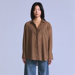 Woven Button Down Shirt — Rain Drum - Brown 3