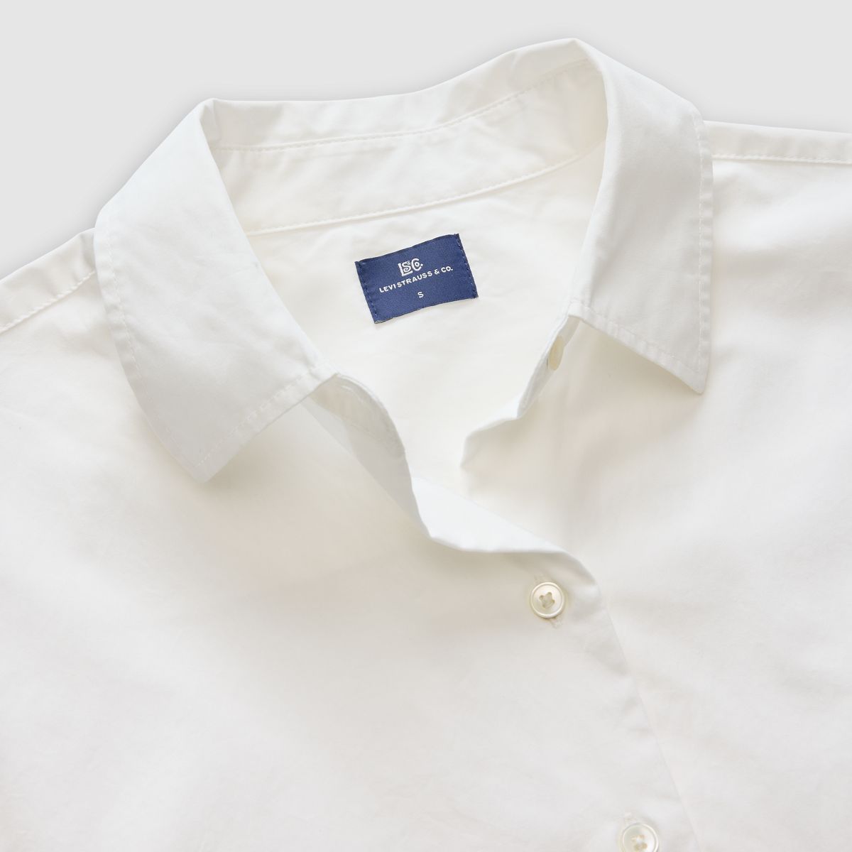 Woven Button Down Shirt — White - White