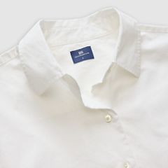 Woven Button Down Shirt — White - White 7