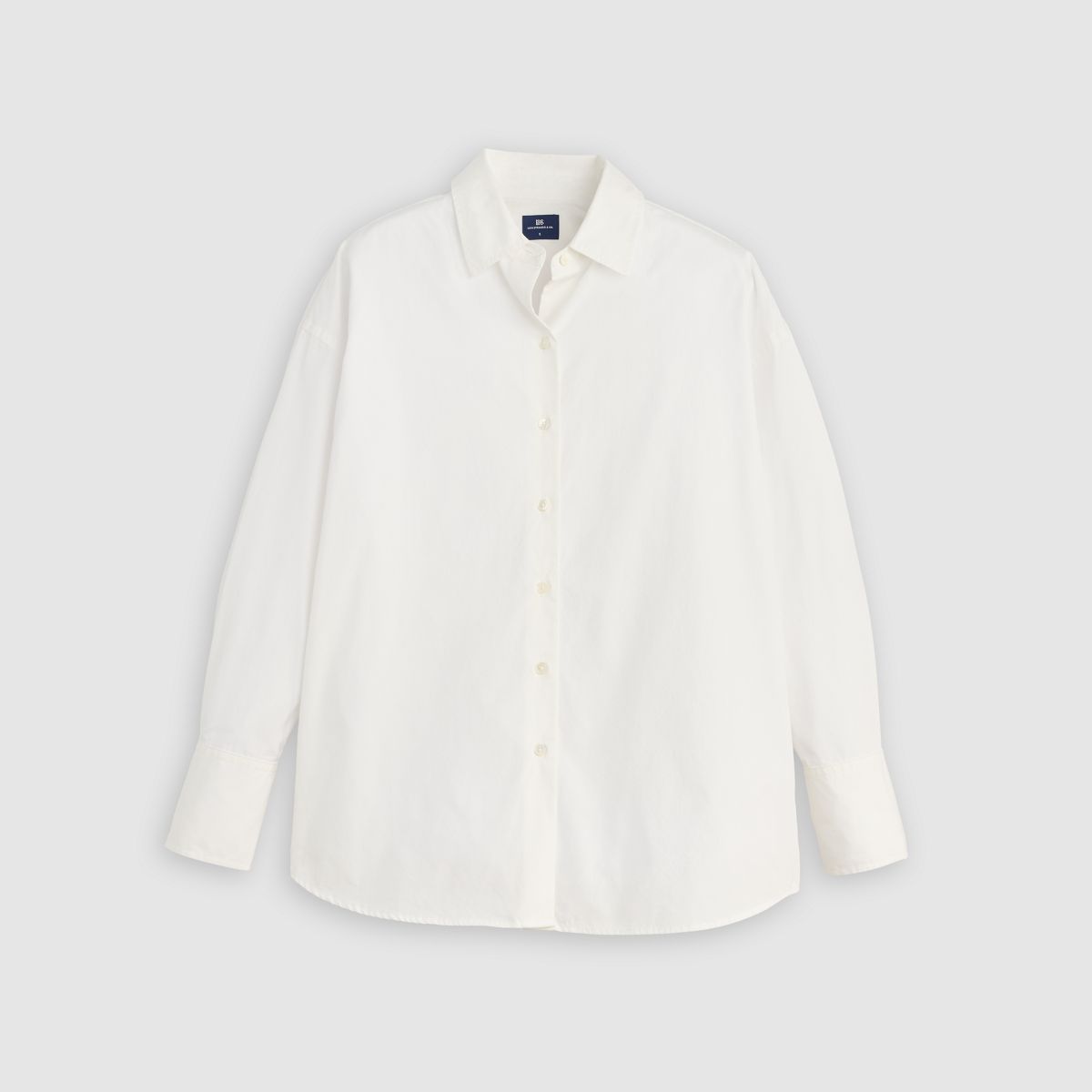 Woven Button Down Shirt — White - White