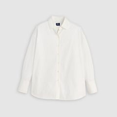 Woven Button Down Shirt — White - White 5