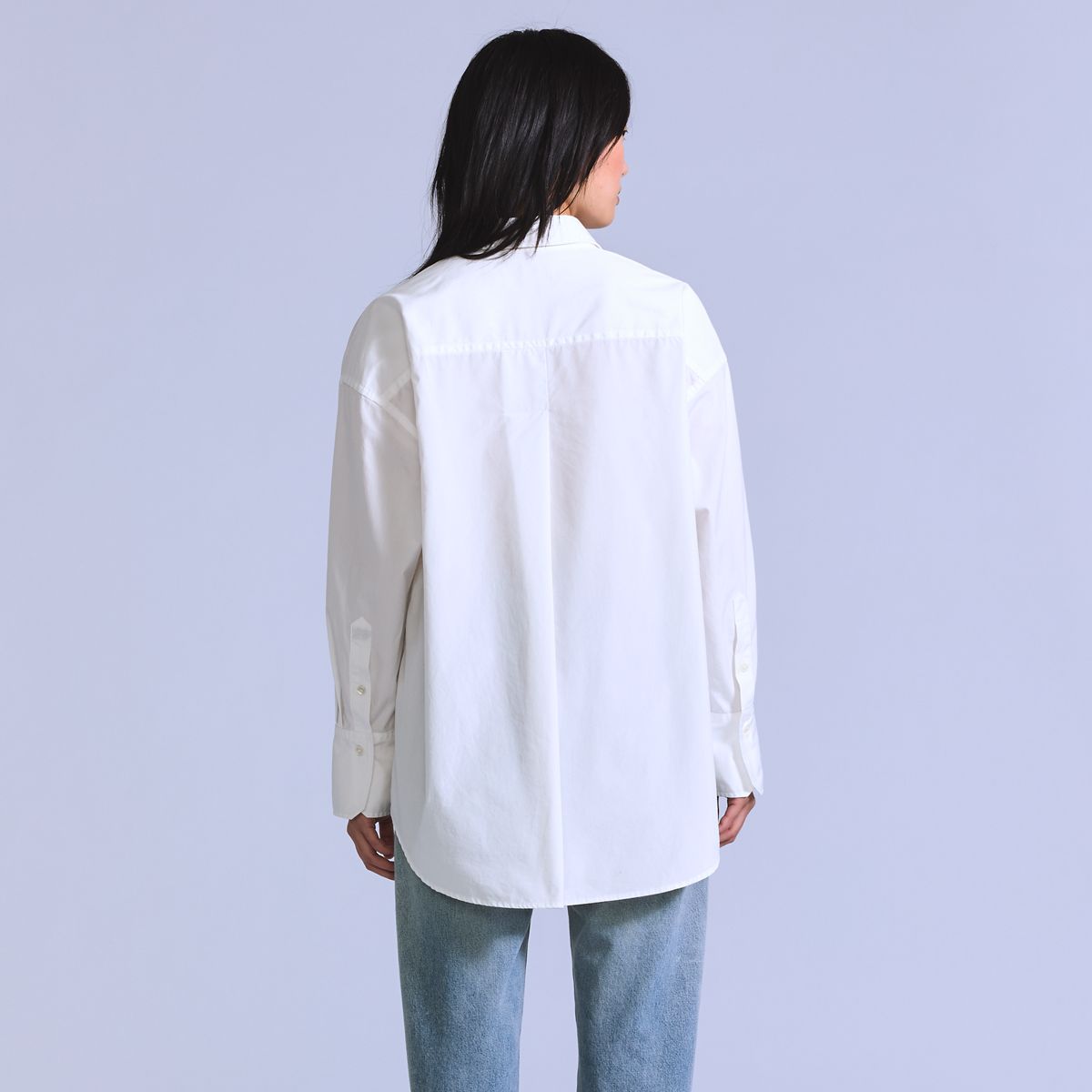 Woven Button Down Shirt — White - White
