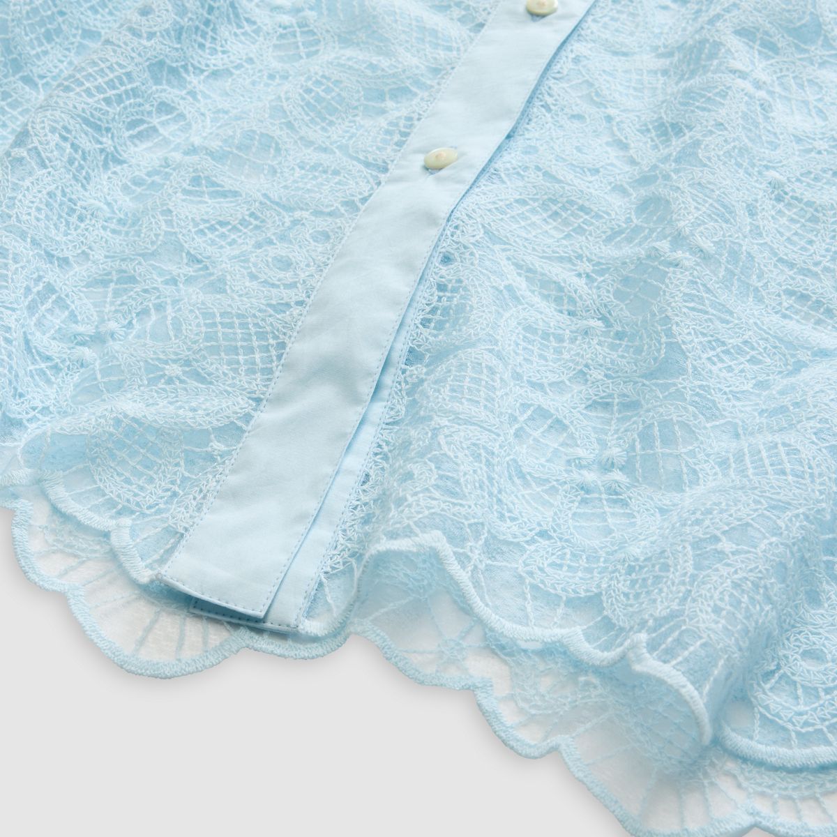 Lace Woven Blouse — Ice Water Lace - Blue