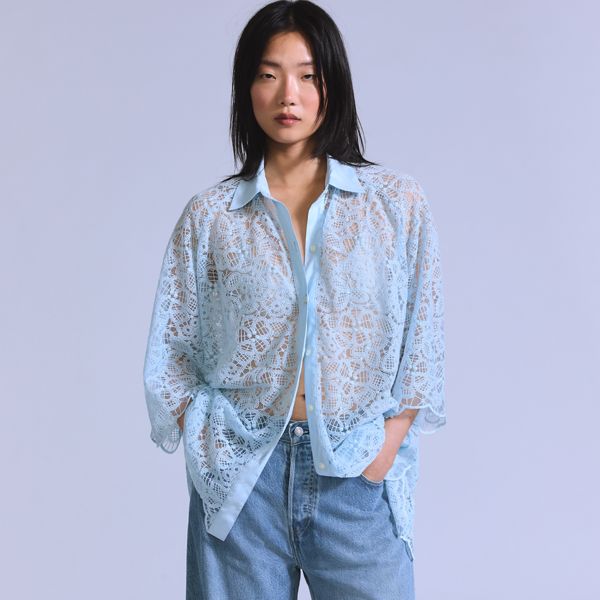 Lace Woven Blouse — Ice Water Lace - Blue