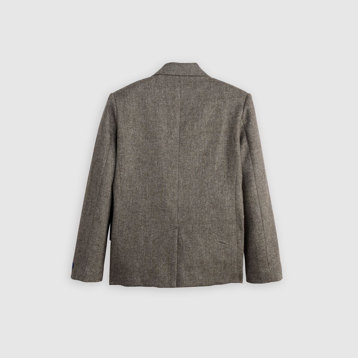 Wool Blend Blazer — Melange Brown - Brown