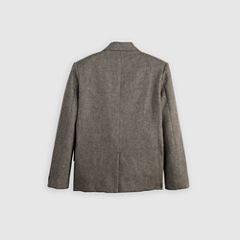Wool Blend Blazer — Melange Brown - Brown 7