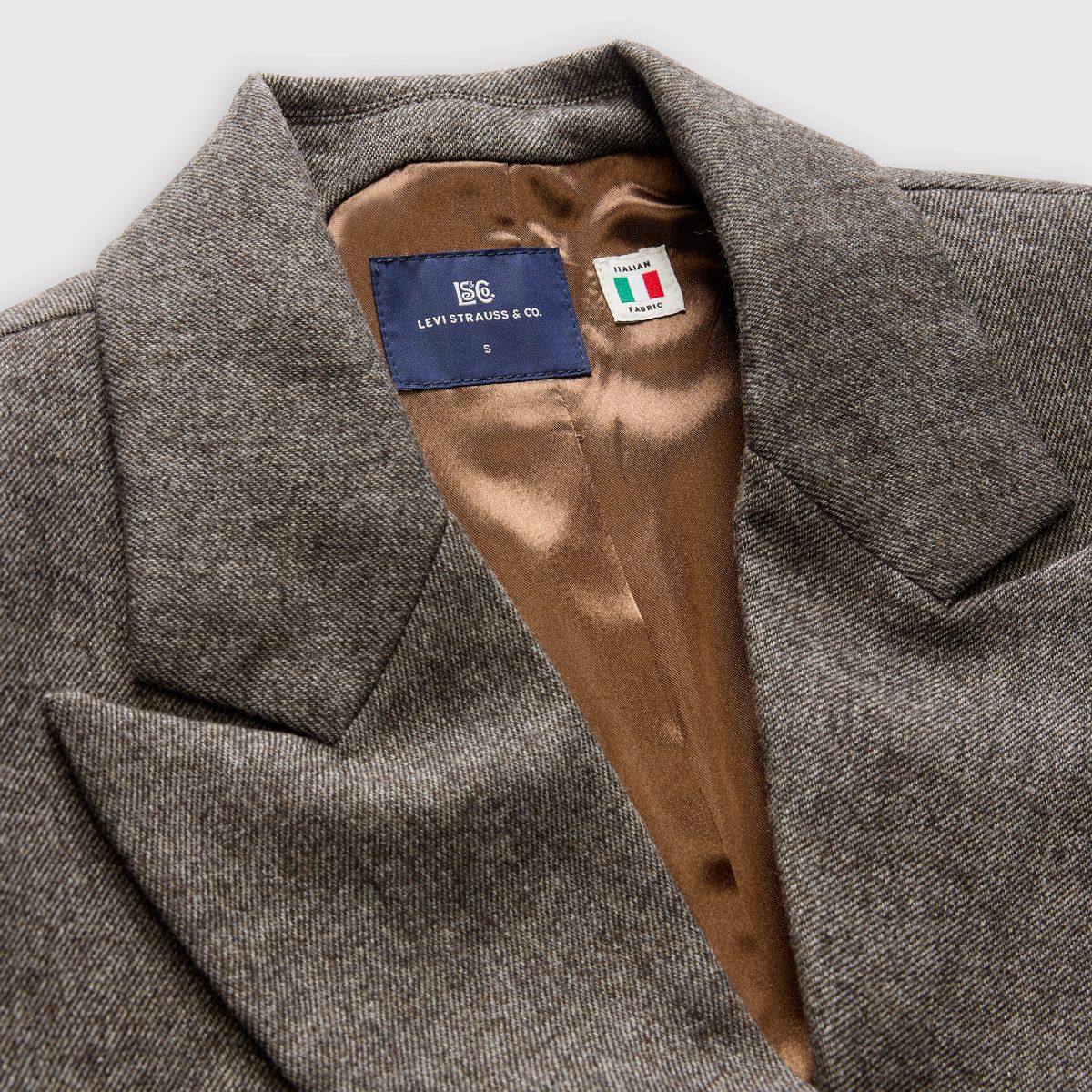 Wool Blend Blazer — Melange Brown - Brown