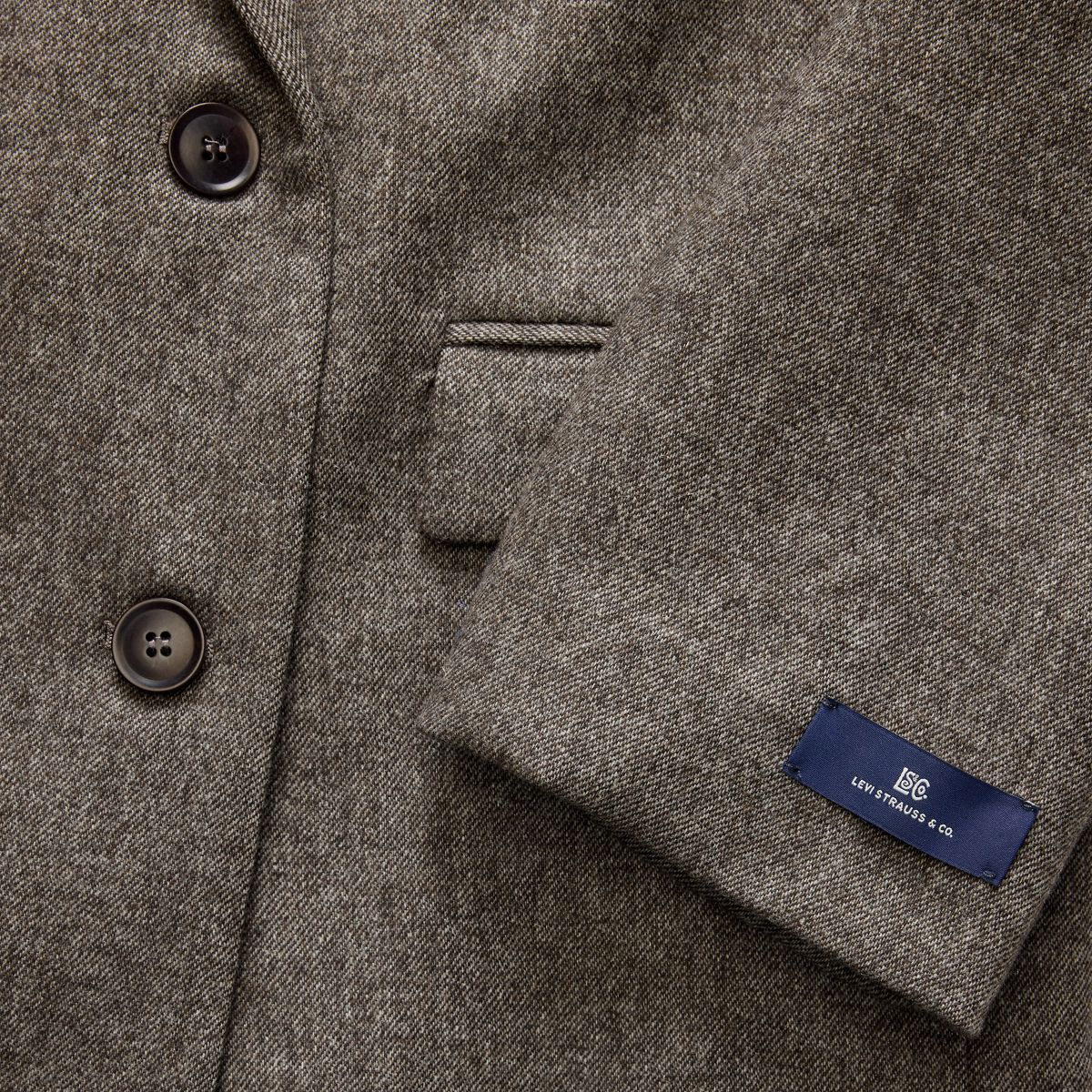 Wool Blend Blazer — Melange Brown - Brown
