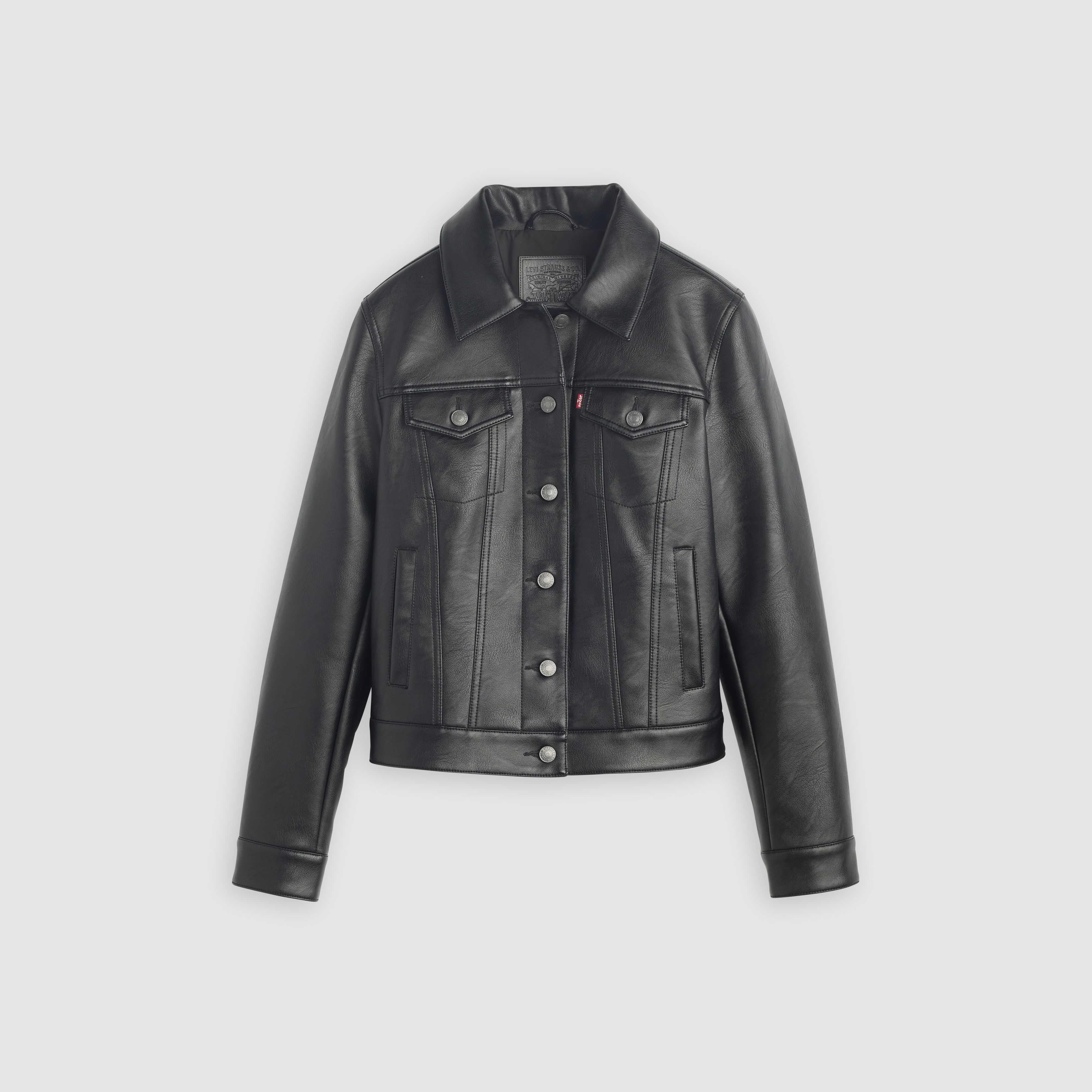 Faux Leather Trucker Jacket 1