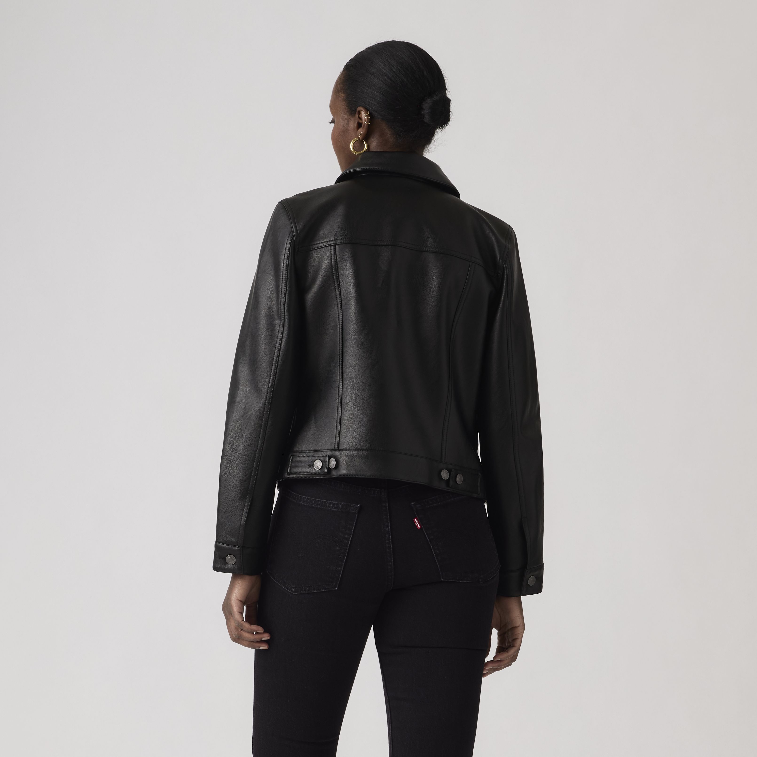 Faux Leather Trucker Jacket 4