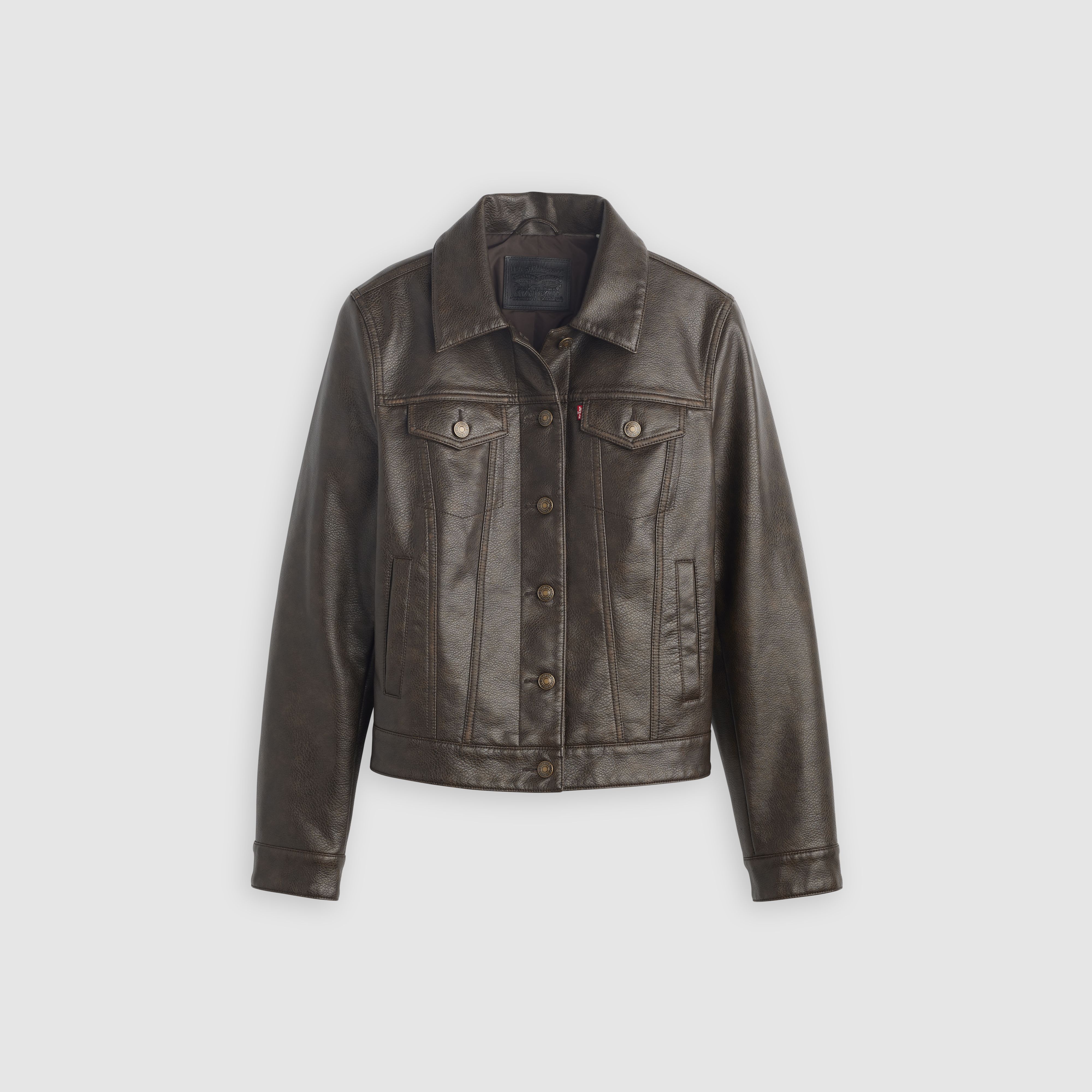 Faux Leather Trucker Jacket 1