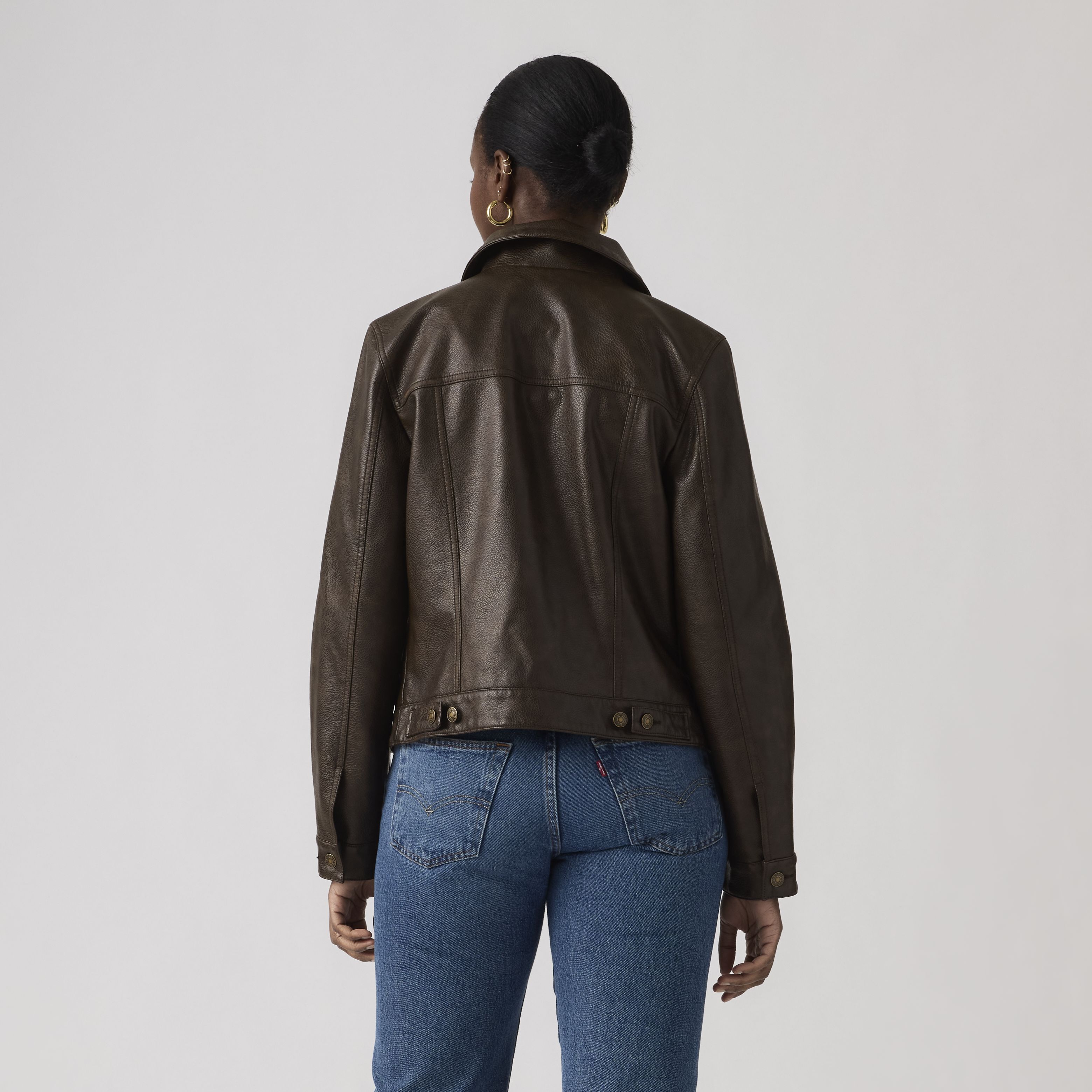 Faux Leather Trucker Jacket 4