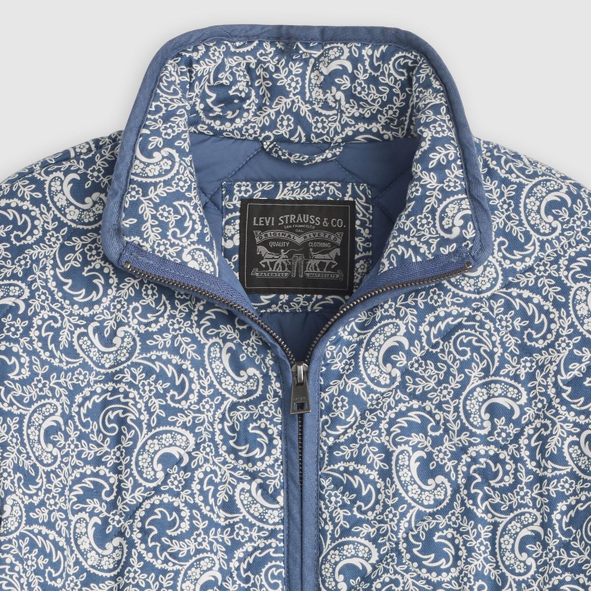 Stand Collar Diamond Quilted Jacket — Z9999 Cny Black Gold - Black