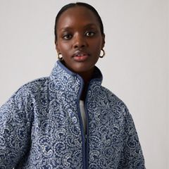 Stand Collar Diamond Quilted Jacket — Z9999 Cny Black Gold - Black 2
