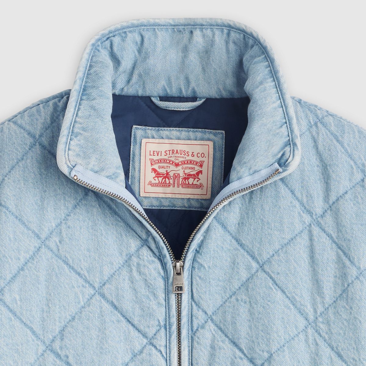 Stand Collar Diamond Quilted Jacket — Z9999 Cny Black Gold - Black