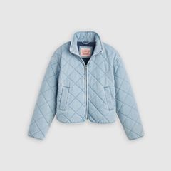 Stand Collar Diamond Quilted Jacket — Z9999 Cny Black Gold - Black 5