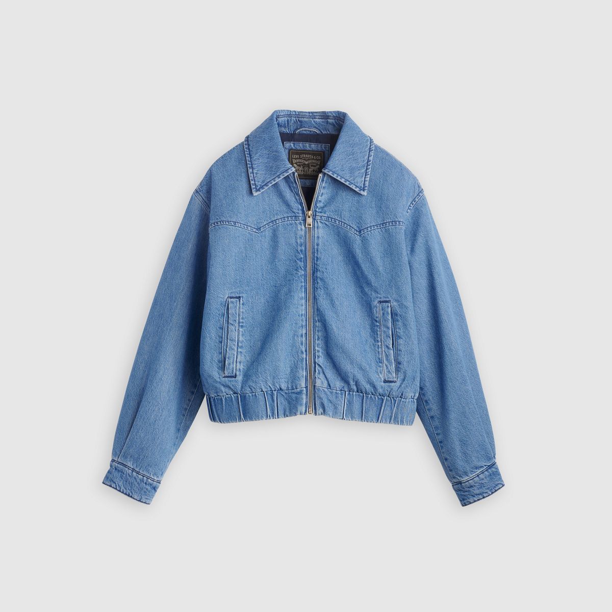 Western Blouson Bomber Jacket — Medium Wash - Medium Wash