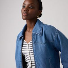 Western Blouson Bomber Jacket — Medium Wash - Medium Wash 2