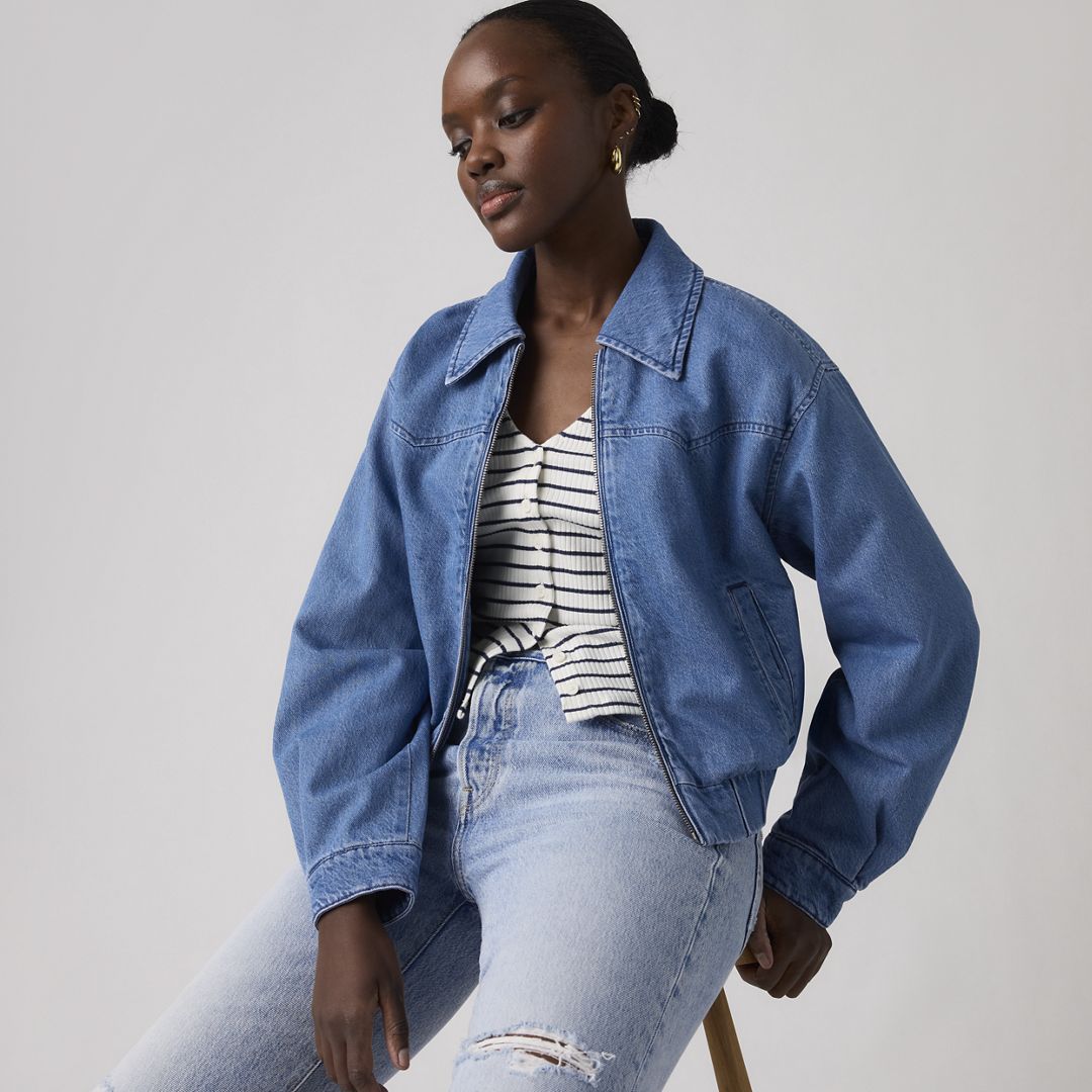 Levi's Western Blouson Bomber Jacket In Blue