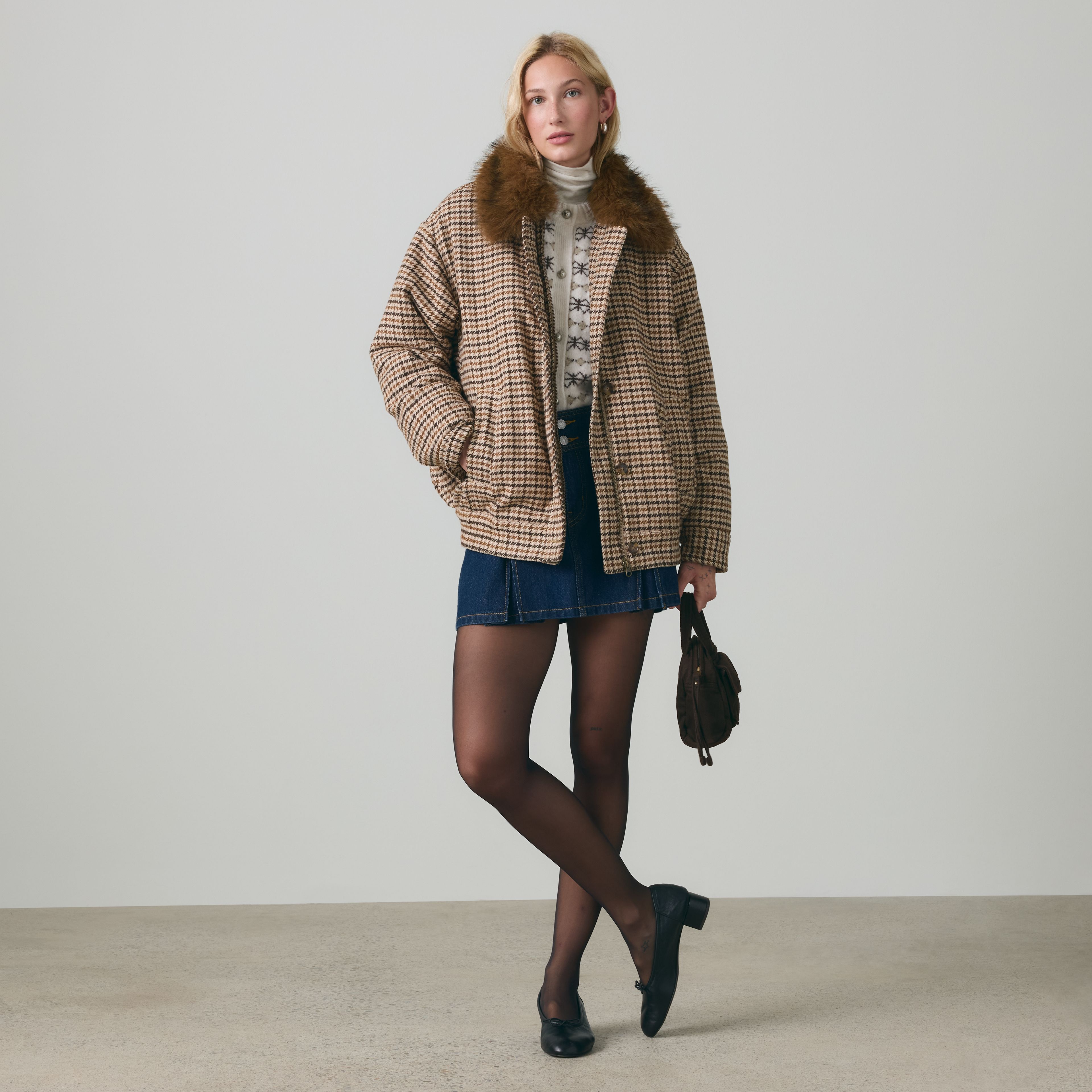 Billie Houndstooth Coat