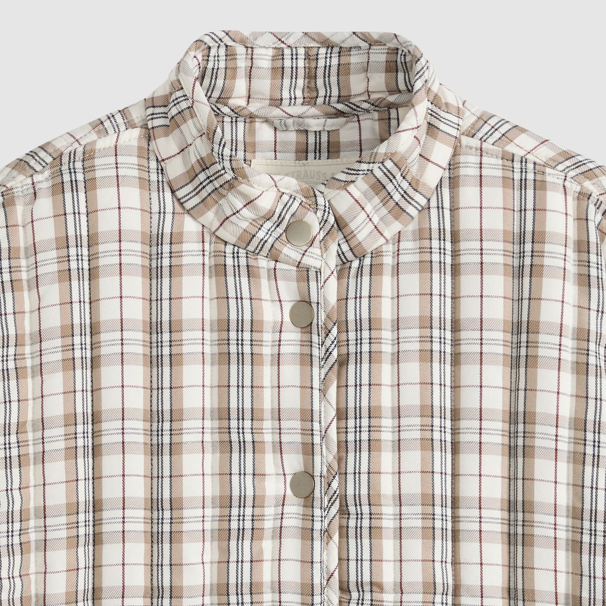 Lana Quilted Liner Jacket — Bea Plaid Egret - Multi-Color