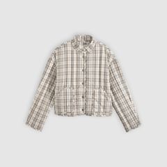 Lana Quilted Liner Jacket — Bea Plaid Egret - Multi-Color 5