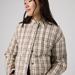 Lana Quilted Liner Jacket — Bea Plaid Egret - Multi-Color 2