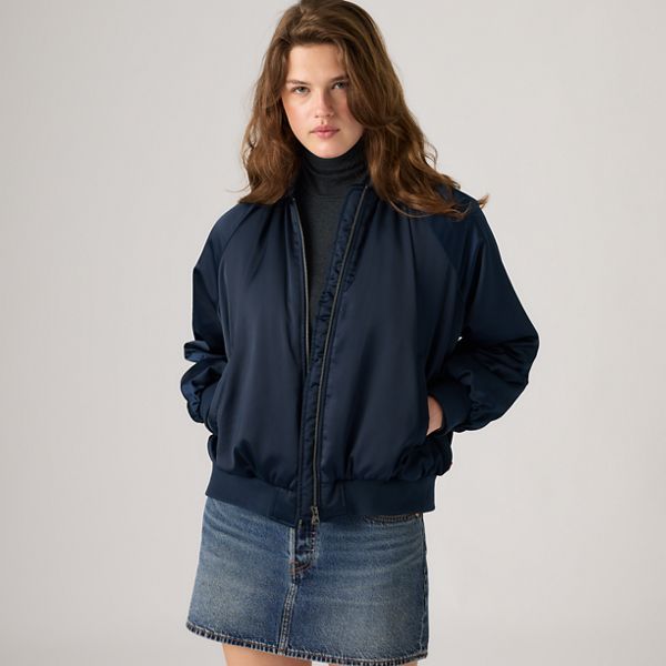 Ruth Fashion Bomber Jacket — Navy Blazer - Blue