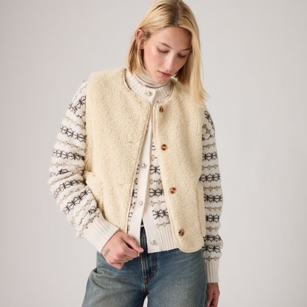 Rema Sherpa Vest — White Swan - White