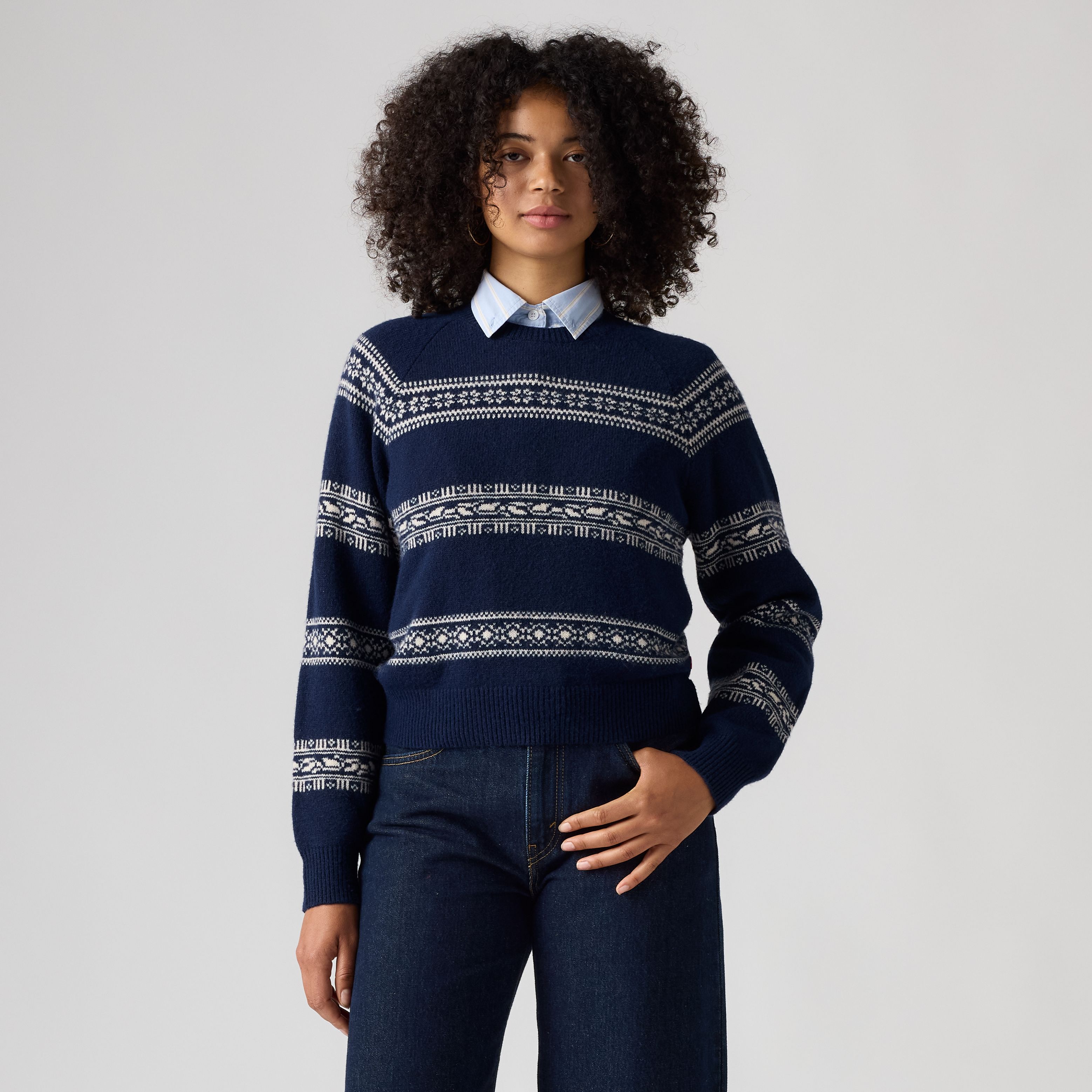 Jolie Fairisle Crewneck Sweater 1