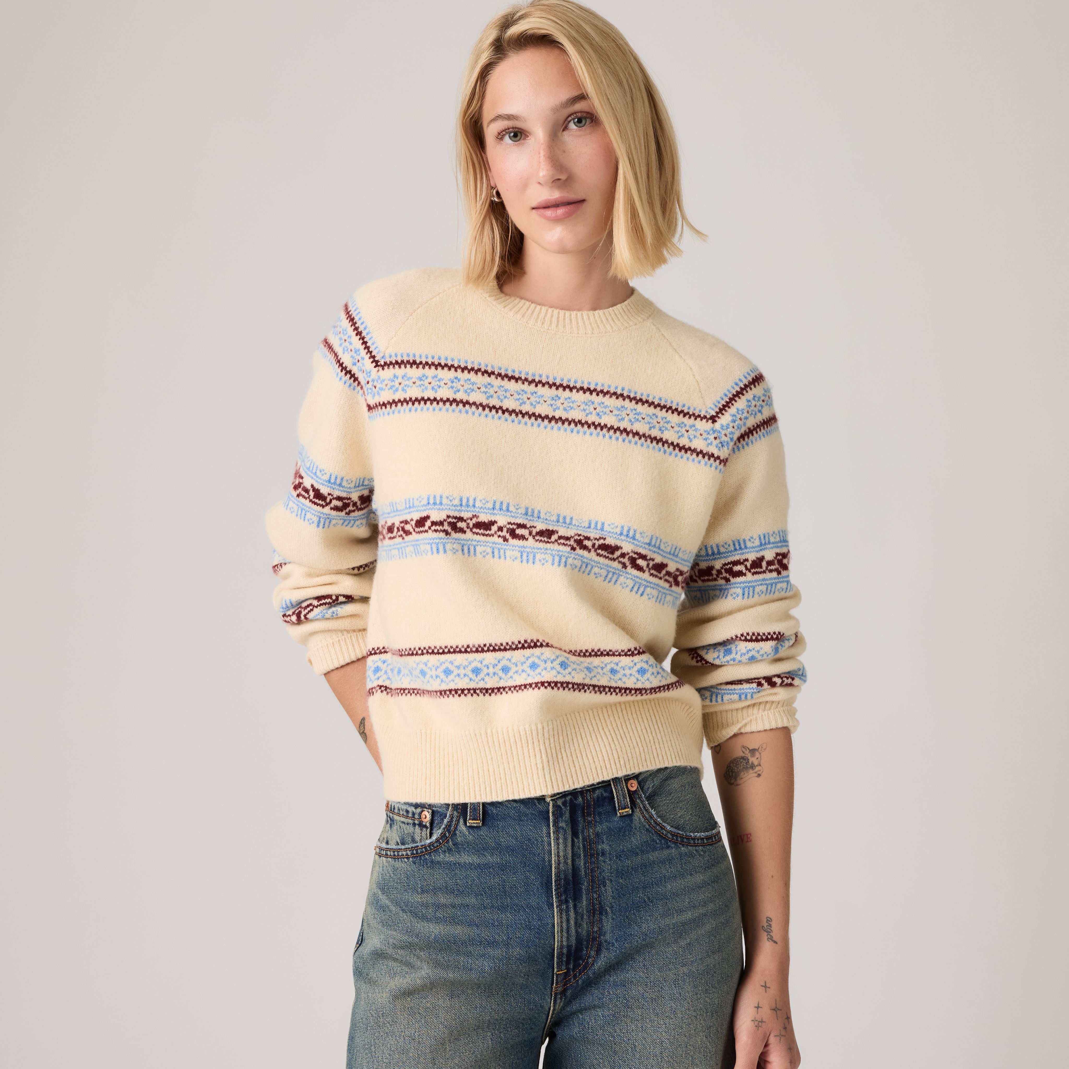 Jolie Fairisle Crewneck Sweater 1