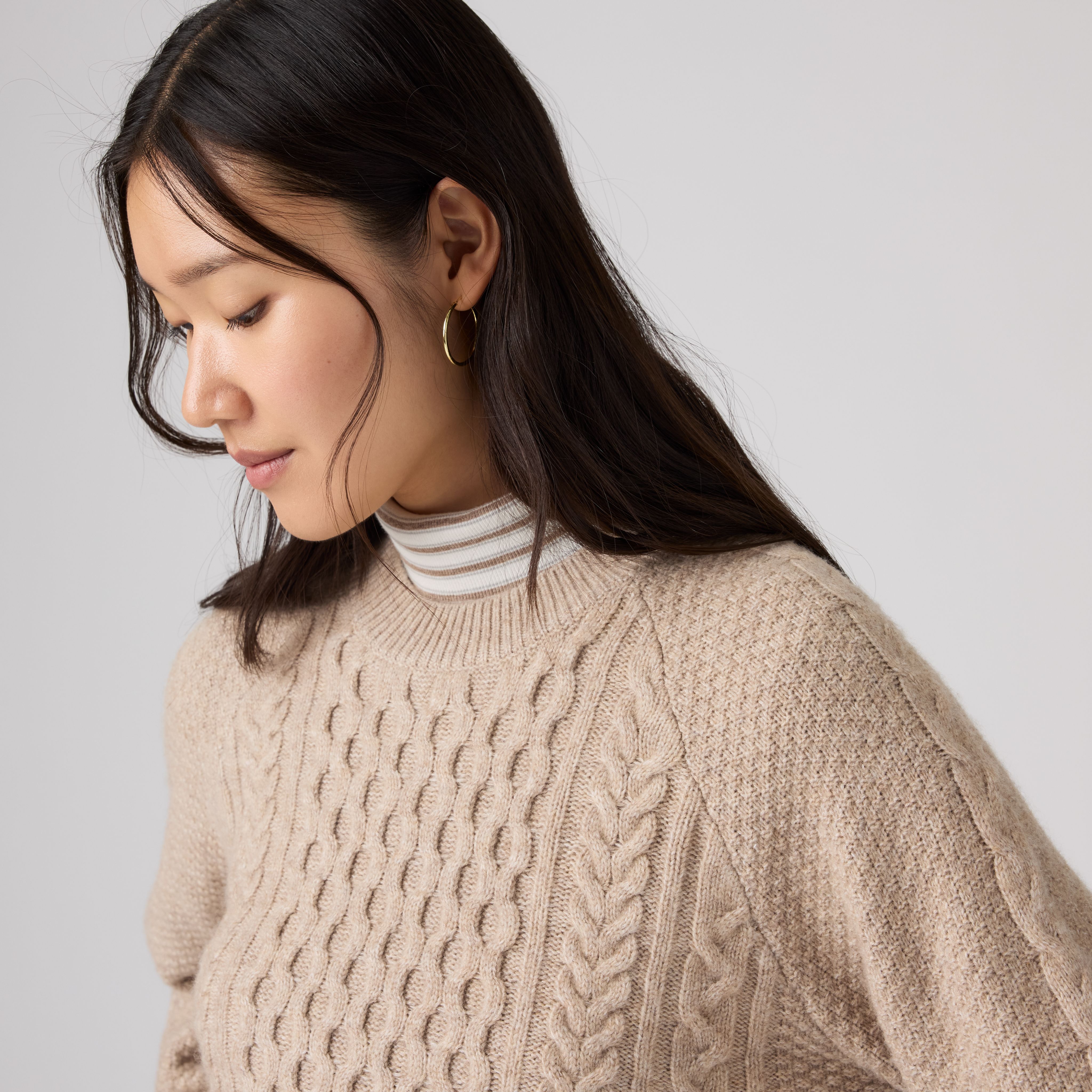 Jolie Cable Crewneck Sweater - White | Levi's® US