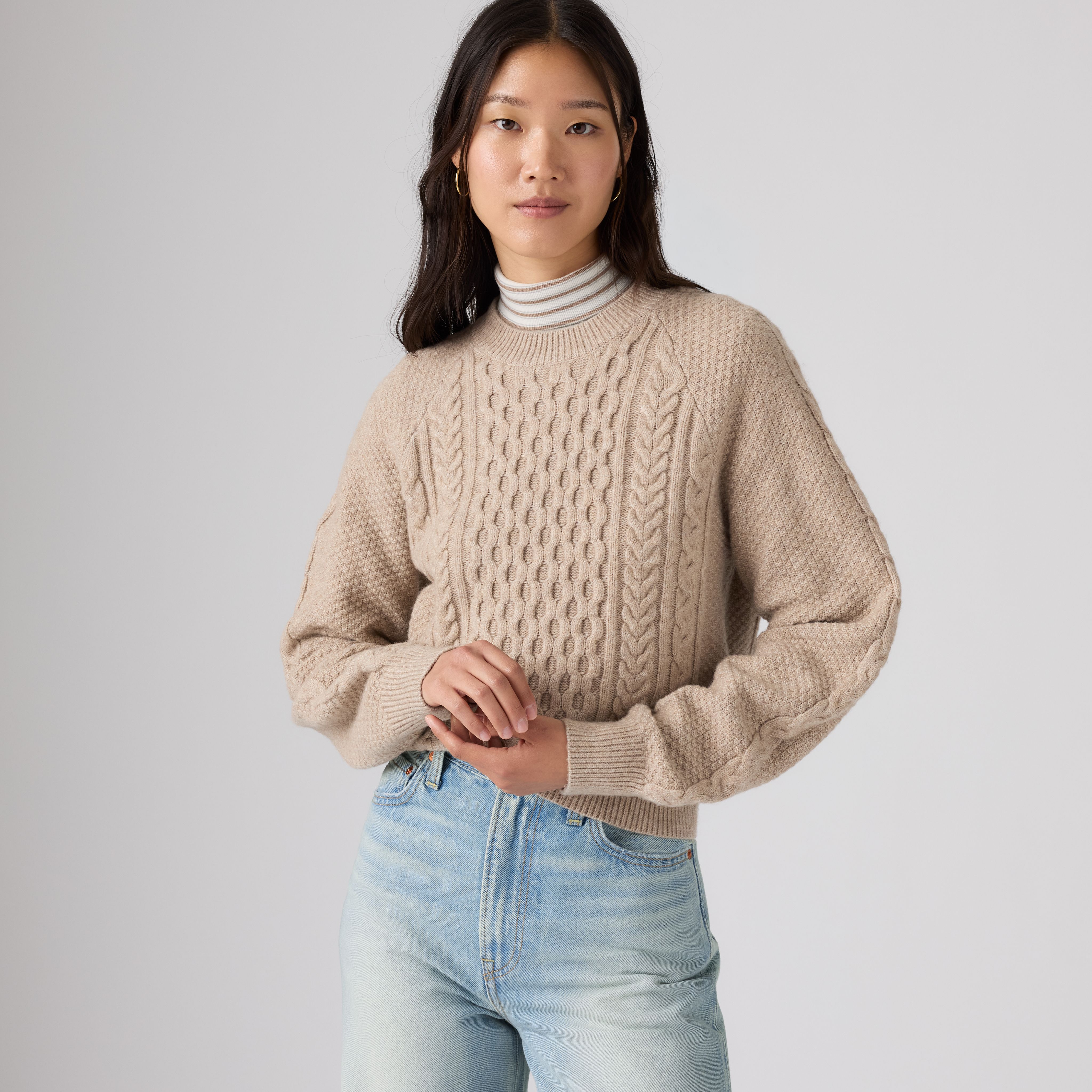 Jolie Cable Crewneck Sweater - White | Levi's® US