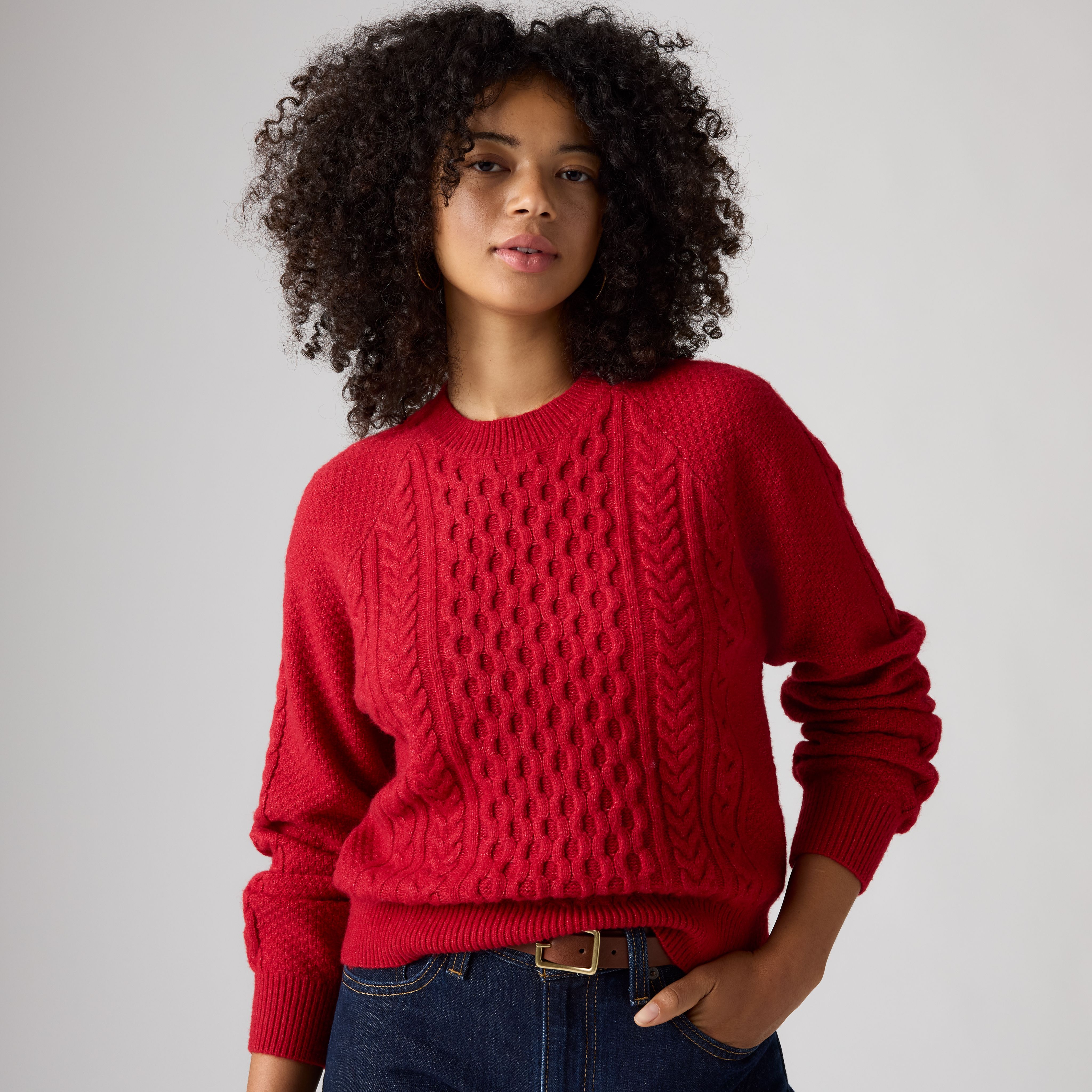 Jolie Cable Crewneck Sweater 1