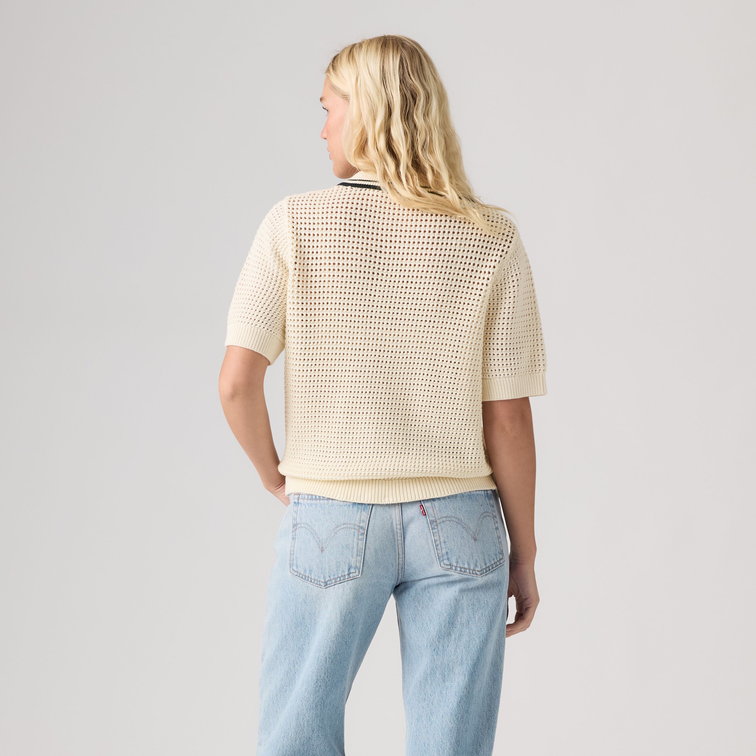 Alizee Short-Sleeve Polo Sweater 4