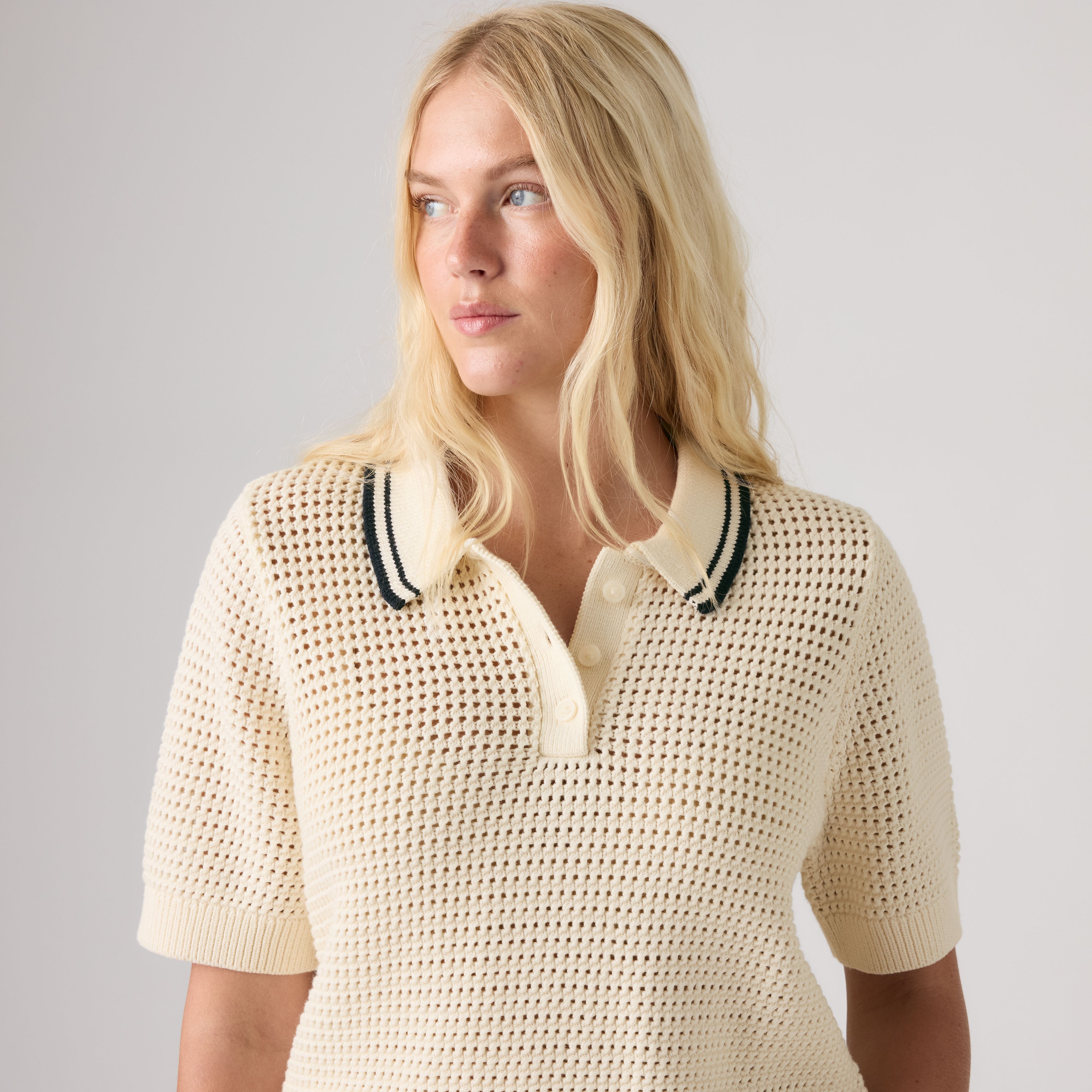 Alizee Short-Sleeve Polo Sweater 2