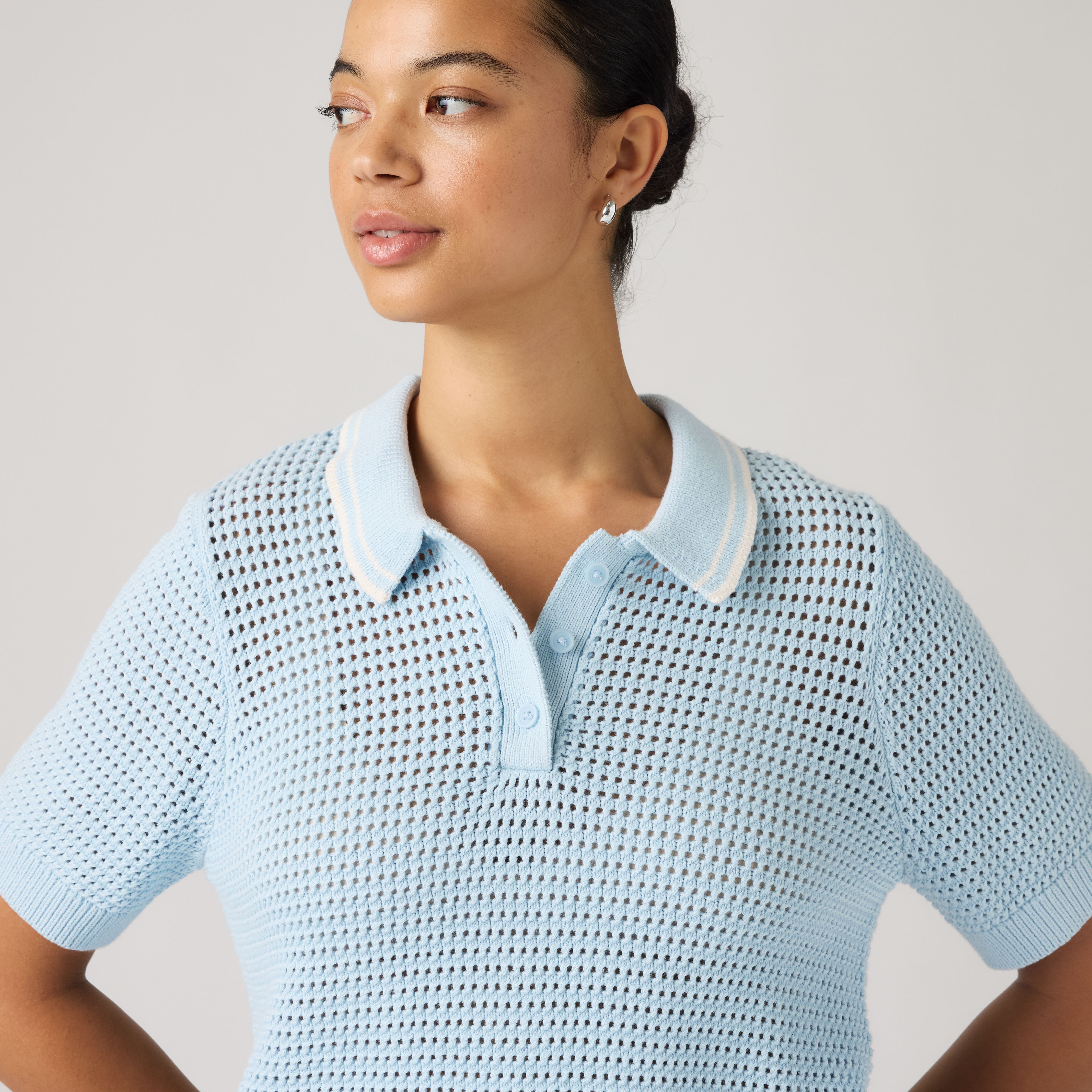 Alizee Short-Sleeve Polo Sweater 2