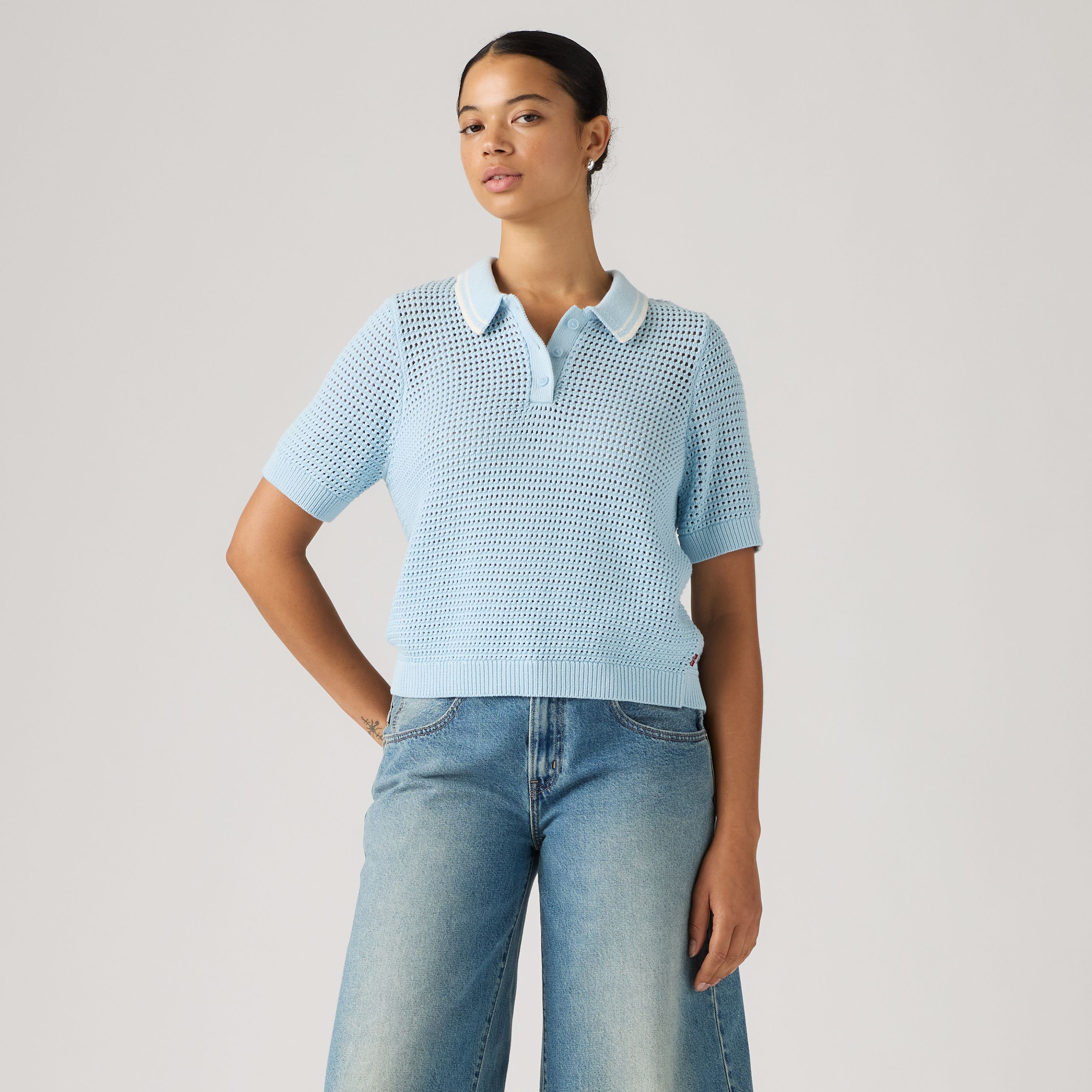 Alizee Short-Sleeve Polo Sweater 5