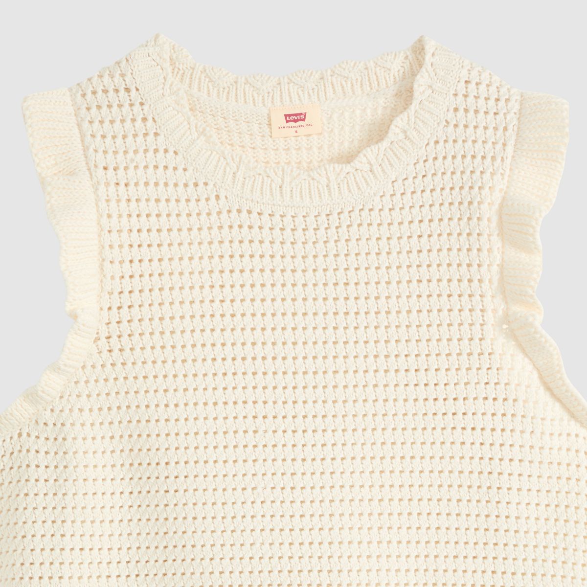 Lulu Flutter Sleeve Sweater Tank — Egret - White