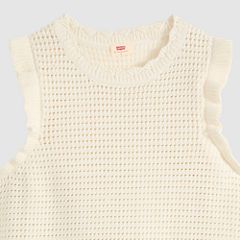 Lulu Flutter Sleeve Sweater Tank — Egret - White 6