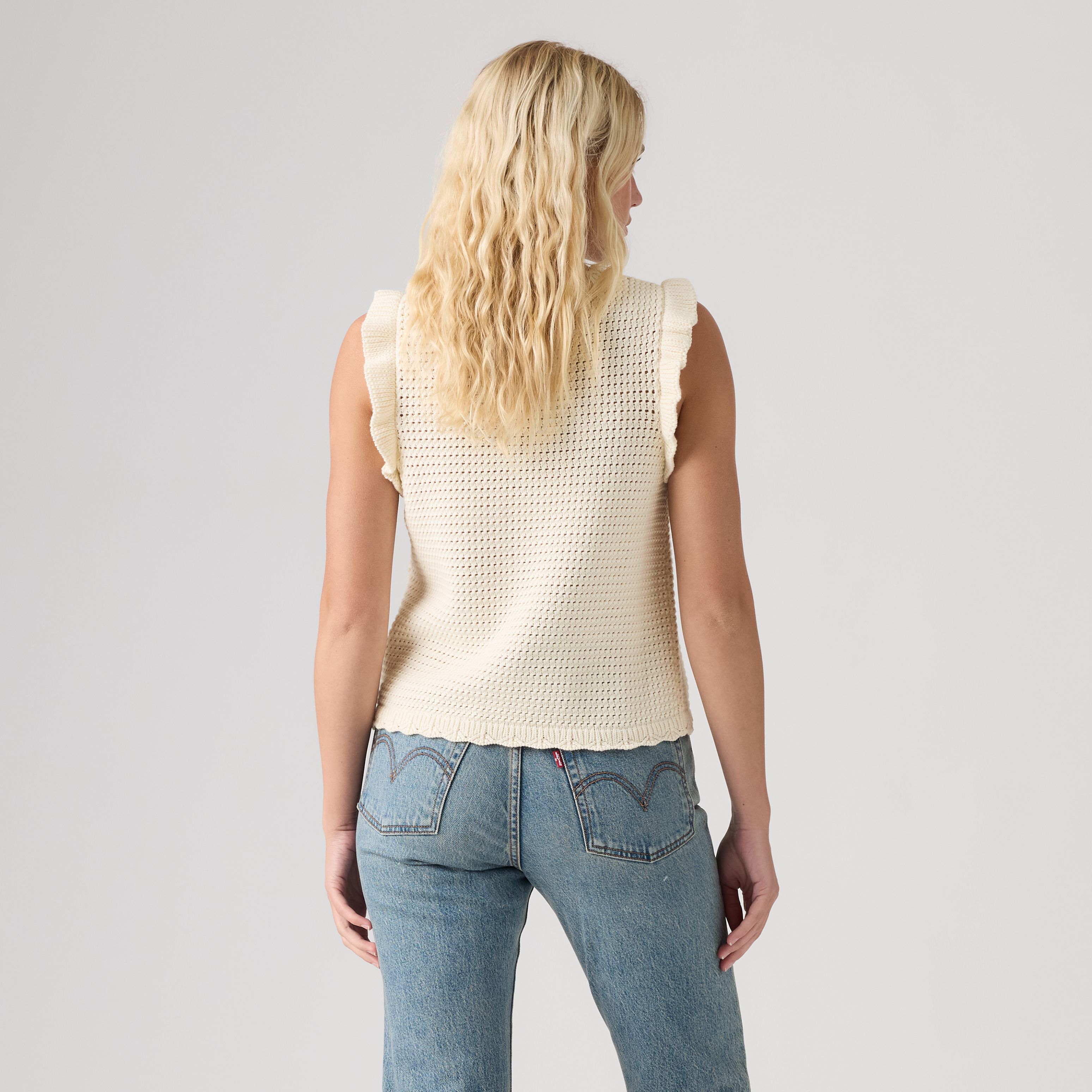 Lulu Flutter Sleeve Sweater Tank Top 4