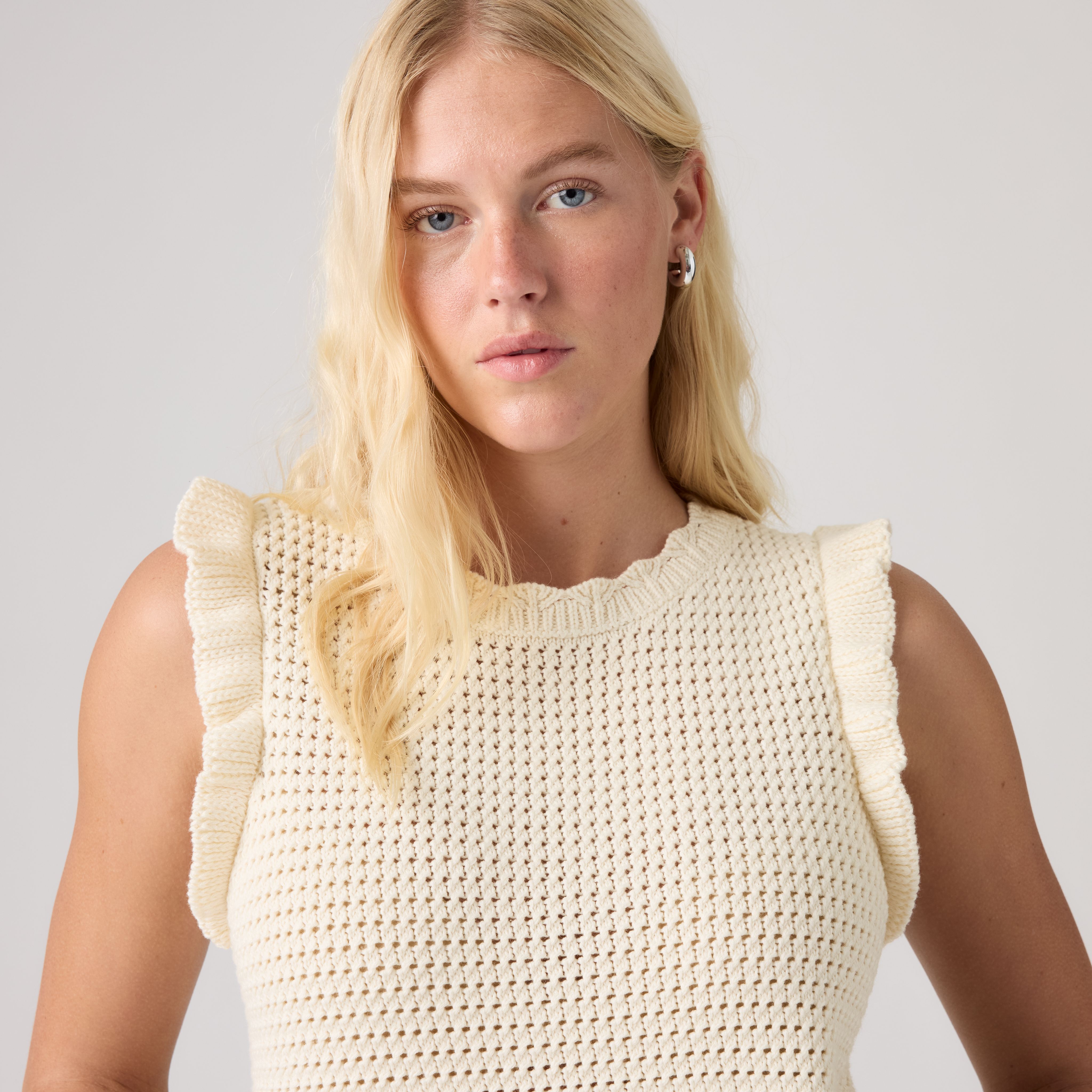 Lulu Flutter Sleeve Sweater Tank Top 2