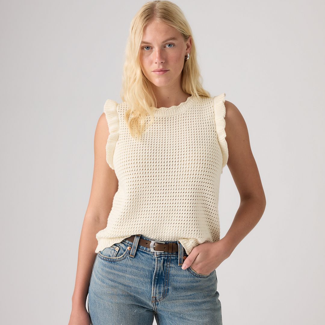 Levi's Lulu Flutter Sleeve Sweater Tank - Women's S