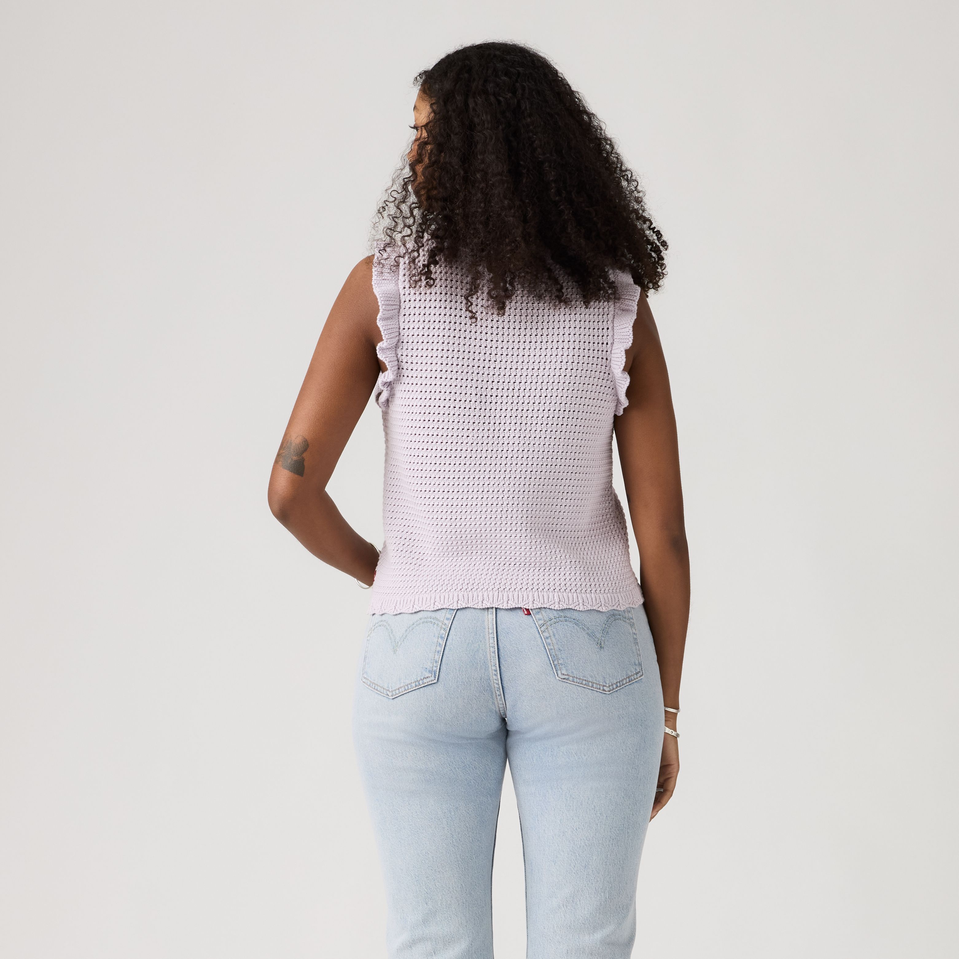 Lulu Flutter Sleeve Sweater Tank 4