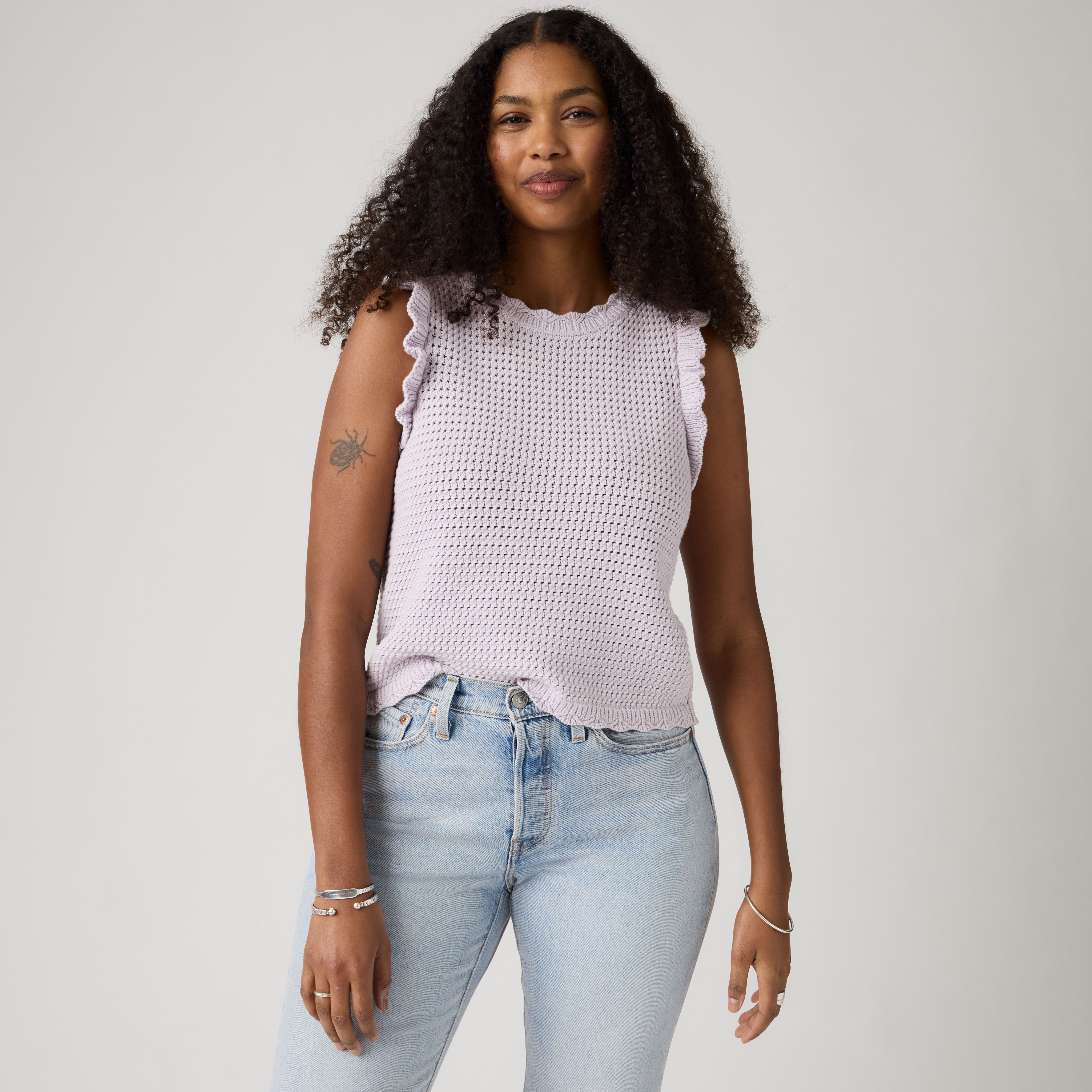 Lulu Flutter Sleeve Sweater Tank 2