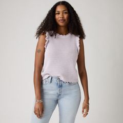 Lulu Flutter Sleeve Sweater Tank — Lavender Blue - Blue 2