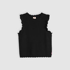 Lulu Flutter Sleeve Sweater Tank — Anthracite Night - Black 5