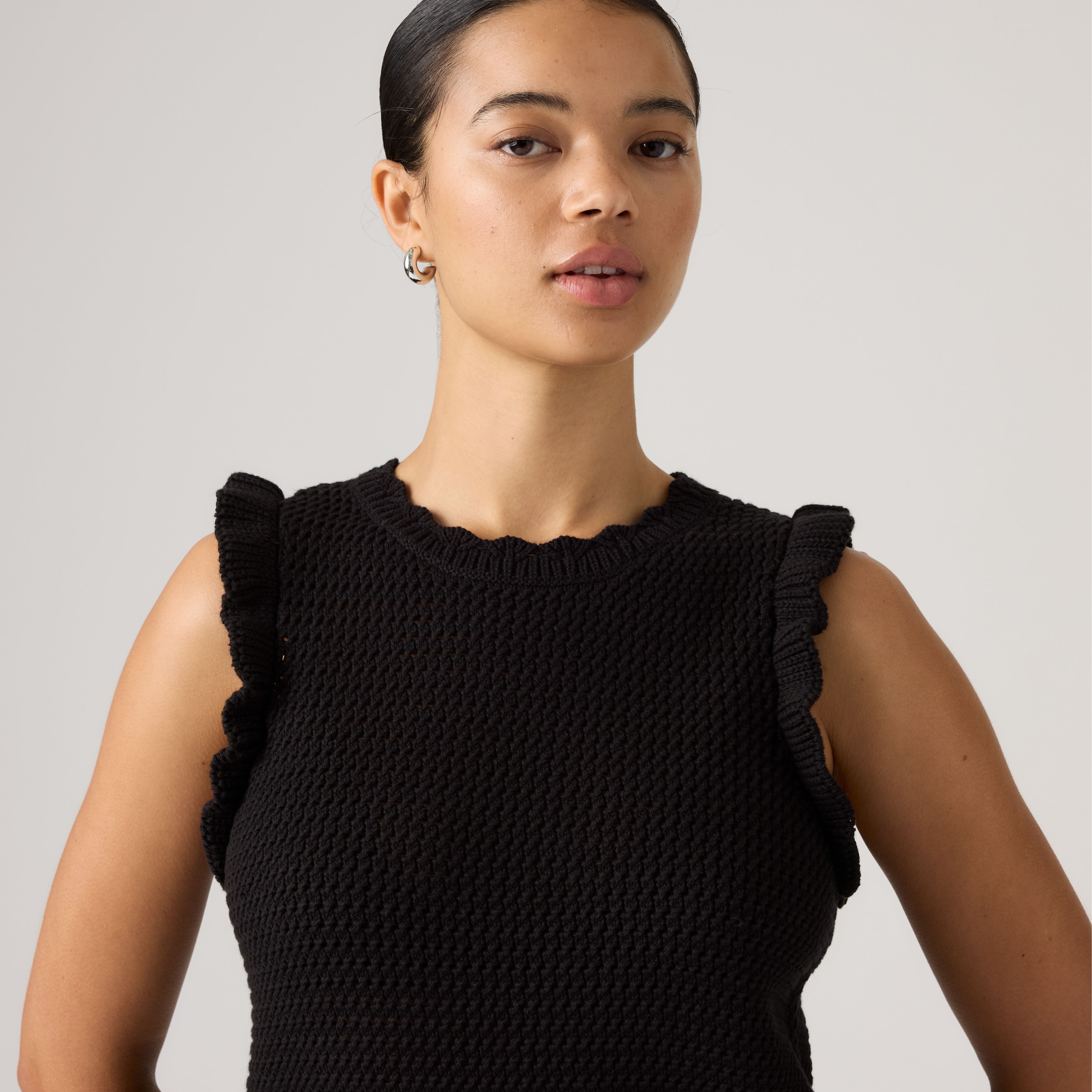 Lulu Flutter Sleeve Sweater Tank Top 2